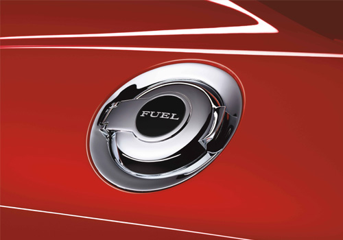 "Fuel" Logo OEM Dodge Challenger Chrome Fuel Door - Click Image to Close